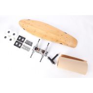 Super Blanks 26 Bamboo Mini Kicktail Blank White Wheels Complete Skateboard Kit
