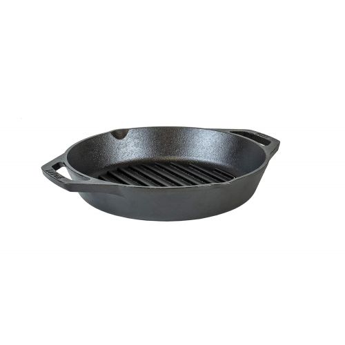 롯지 Lodge 10.25 Cast Iron Dual Handle Grill Pan, Black