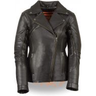 Milwaukee Leather MLL2580 Womens Long Length Beltless Vented Black Leather Jacket - Black / 5X-Large - 5X