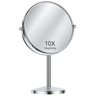 Magnifying Makeup Mirror, Oak Leaf Double-Side 1x/10X Magnification Tabletop Swivel Vanity Mirror, 8 Inch