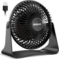 [아마존베스트]BESKAR USB Small Desk Fan -2020 New, 6 Inch Portable Fans with 3 Speeds Strong Airflow, Quiet Operation and 360°Rotate, Personal Table Fan for Home,Office, Bedroom- 3.9 ft Cord