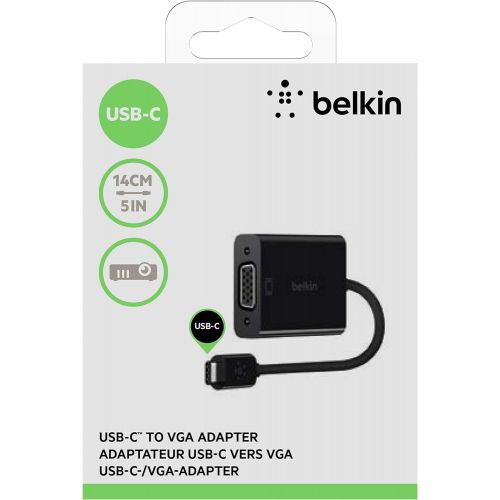 벨킨 Belkin USB-IF Certified USB Type-C to VGA Adapter (5.9 Inches) (F2CU037btBLK),Black