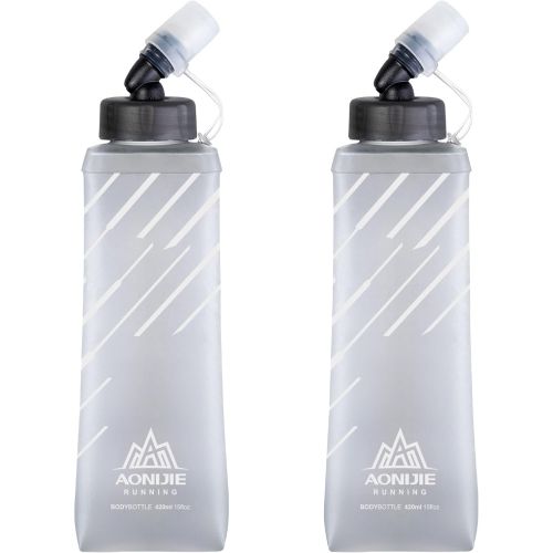  Azarxis TPU Soft Flask Running Collapsible Water Bottles BPA-Free Running Flask for Hydration Pack, for Running Hiking Cycling Climbing