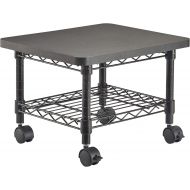 Safco Products Under Desk PrinterFax Stand 5206BL, Black Powder Coat Finish, Swivel Wheels for Mobility