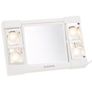 Jerdon J1010 6-Inch Portable Lighted Mirror with 3x Magnification, White Finish