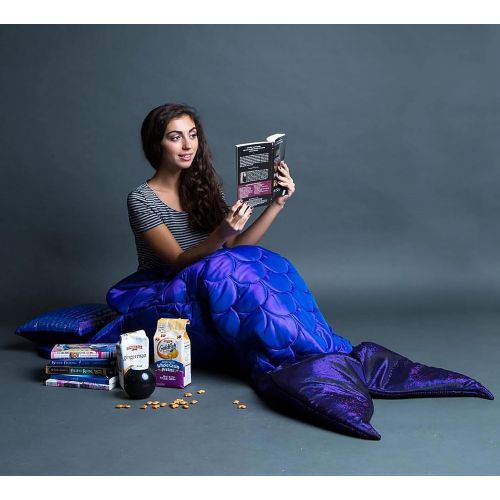  [아마존베스트]Enchantails - Mermaid Tail Sleeping Bag (Purple) - Includes: Bag, Pillow, & Case