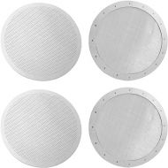 4 Pack Premium Reusable Coffee Filters Compatible with AeroPress Go coffee press, Old/New Aerobie Coffee Makers, 2 Types Washable Stainless Steel Metal Mesh Fine Micro-Filters, Silver