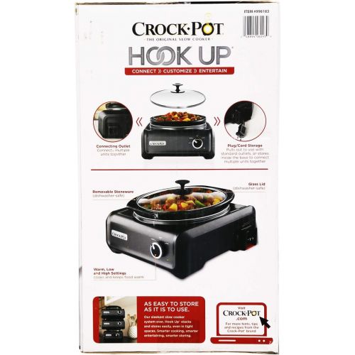 크록팟 Crock-Pot SCCPMD1-CH Hook Up Connectable Entertaining System, Double Oval 1-quart, Metallic Charcoal