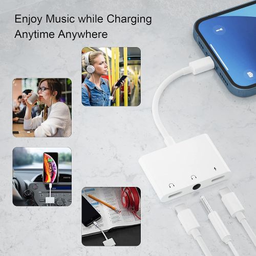  [아마존베스트]Anytrox Adapter 3 in 1 3.5 mm Audio Jack Plus Charging, Adapter Headphone Earphone with Quick Charging for Phone X/XS/XS Max/XR/X/8/7 Charging, Music & Call, for iOS 9.2 and Later