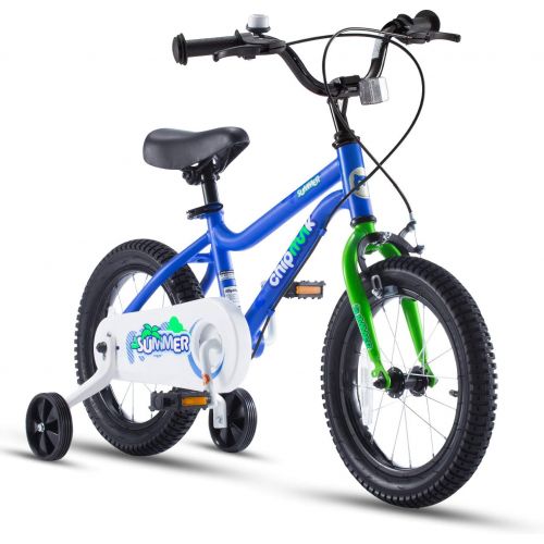  [아마존베스트]Chipmunk RoyalBaby MK Sports Kids Bike for Girls and Boys, Training Wheels for 12”14”16”18”, Kickstands for 16”18”, Blue and Pink
