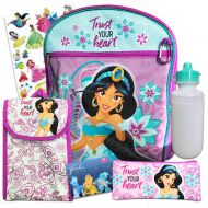 Disney Princess Jasmine Backpack 8 Pc Set with 16 Backpack, Lunch Bag, and More