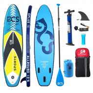 Roc DCS Inflatable Stand Up Paddle Board with 100% Full Carbon Fiber Adjustable Paddle Durable, Double Action Pump,106x32x6&10x30x6