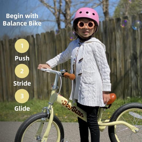  [아마존베스트]JOYSTAR 16 Balance Bike for Big Kids 5, 6, 7, 8 and 9 Years Old with Rubber Tire and Front Caliper Brake and Adjustable seat, Blue, Pink, Beige, Black