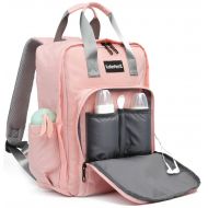 Lakeausy LakeAusY Cute Pink Diaper Bag Tote Nappy Backpack Waterproof Designer Multi-Function Large...