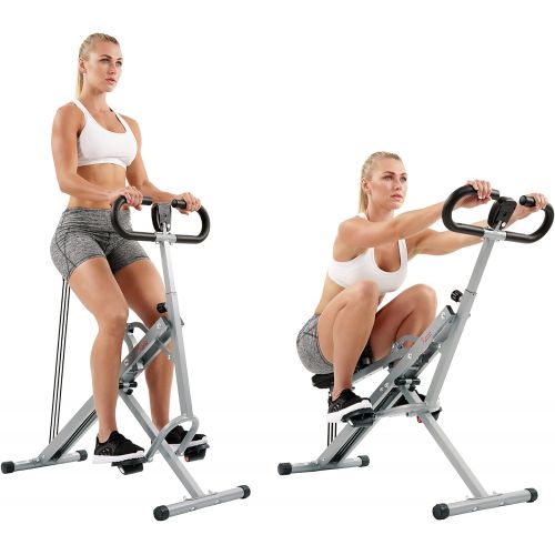  Sunny Health & Fitness Squat Assist Row-N-Ride Trainer for Squat Exercise and Glutes Workout