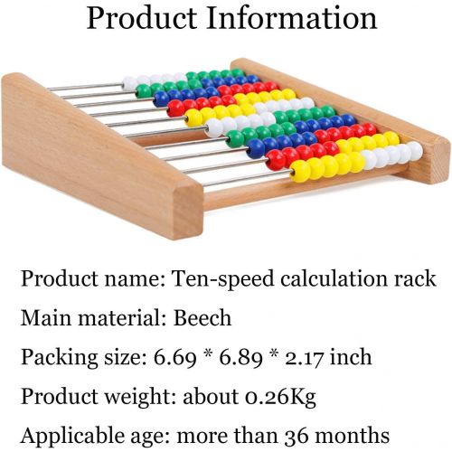  [아마존베스트]NA Preschool Number Learning Abacus Classic Wooden Toy Developmental Toy Brightly-Colored Wooden Beads 8 Extension Activities Great Gift for Girls and Boys Best for 3 4 and 5 Year