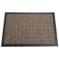 Rubber-Cal Wellington Carpet Doormat - 16 x 24 inches - Brown Polypropylene Mat