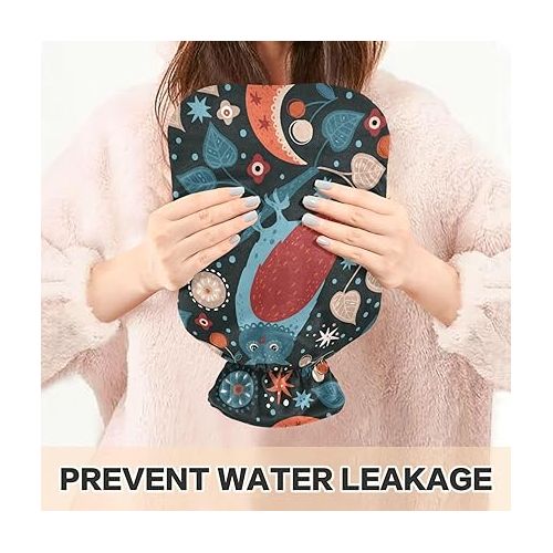  Water Bags Foot Warmer with Soft Cover 1 Liter fashy ice Packs for Hot and Cold Therapies Owl Bird