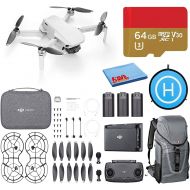 DJI Mavic Mini Fly More Combo Drone FlyCam Quadcopter with 2.7K Camera Starter Bundle with Backpack, 64GB microSD Card, Landing Pad, and Cloth