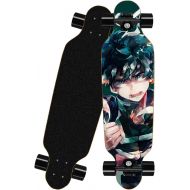 chengnuo Anime My Hero Academia Skateboards Complete Four-Wheel Mini Longboard 8 Layer Cruiser Professional Deck Board Surface 31 Inch Skateboard Midoriya Izuku