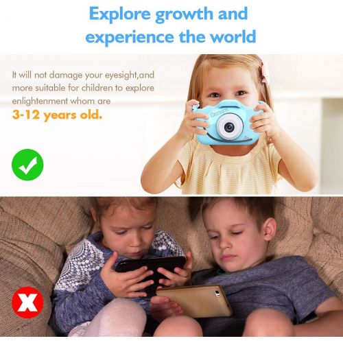  [아마존베스트]TONDOZEN Kids Camera for Girls and Boys, Kids Digital Dual Camera 2.0 Inches Screen 20MP Video Camcorder Anti-Drop Children Cartoon Selfie Camera, Camera for Kids with Games, Birthday Gift,