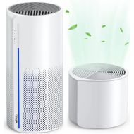Afloia 2 in 1 HEPA Air Purifier with Humidifier, 3 Stage H13 Filters for Home Allergies Pets Hair Smoker Odors, Evaporative Humidifier, Auto Shut Off, Quiet Air Cleaner with Seven