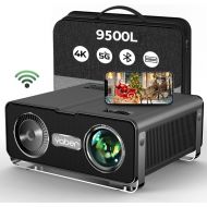YABER V10 5G WiFi Bluetooth Projector 9500L Full HD 1080P 400 ANSI Lumen Projector Carry Bag Included Support 4K, 4D/4P Keystone&Zoom, Home Theater&Outdoor Video Projector for iOS/