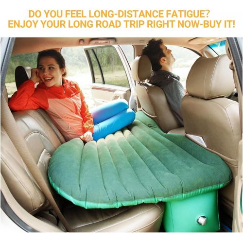  KingCamp Car Air Mattress for Backseat with Air Pump, Inflatable Camping Air Mat with 2 pillows, Portable Car Travel Air Bed, Damp-Proof Aerobed for Road Trip Universal SUV, Truck,
