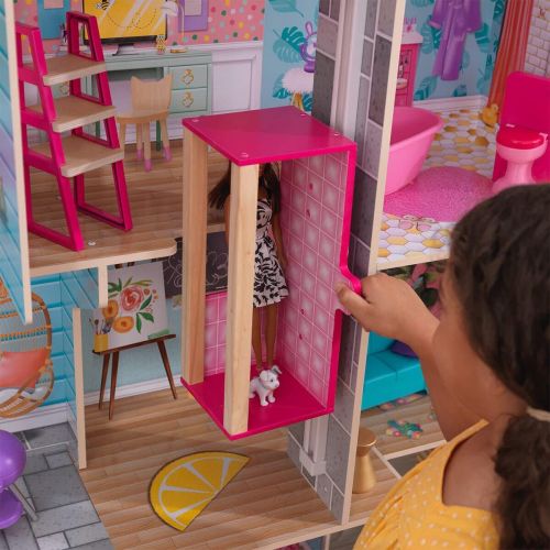 키드크래프트 KidKraft Pool Party Mansion Dollhouse with 26 Accessories - 3+ Years 4ft 11 Inches 1.5m