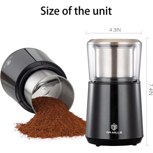  [아마존베스트]DR MILLS DM-7451 Electric Dried Spice and Coffee Grinder,detachable cup, OK for clean it with water, Blade & cup made with SUS304 stianlees steel