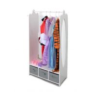 Milliard Dress Up Storage Kids Costume Organizer Center Open Hanging Armoire Closet Unit Furniture for Dramatic Play with Mirror Baskets and Hooks