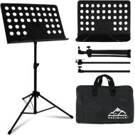 EASTROCK Metal Sheet Music Stand - High Stability and Height Adjustable Music Stand for Sheet Music with Carrying Bag, Portable Music Book Holder (Black)