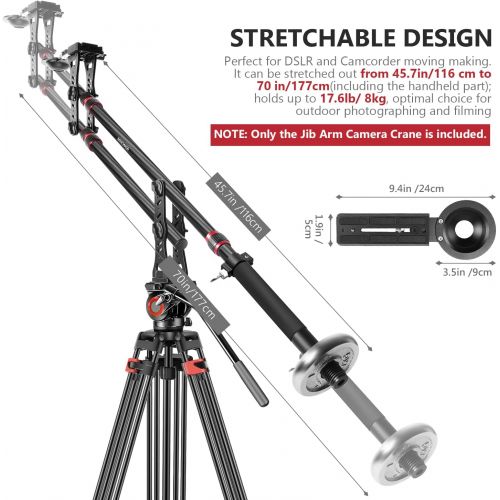 니워 [아마존베스트]Neewer 75.7 inches/ 200Centimeters Carbon Fiber Jib Arm Camera Crane with 1/4 and 3/8-inch Quick Shoe Plate, Counter Weight for DSLR Video Cameras，Load up to 8 Kilograms/17.6 Pound