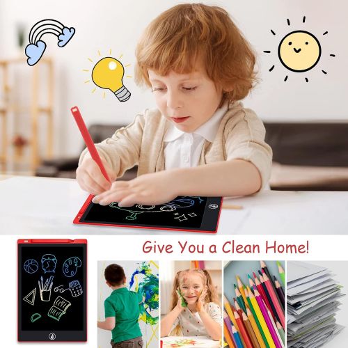  [아마존베스트]Sunany LCD Writing Board, 11 Inch Colourful Screen Drawing Board, Children, Digital Drawing Tablet for Children, Toy, Repeated Writing and Drawing (Red)