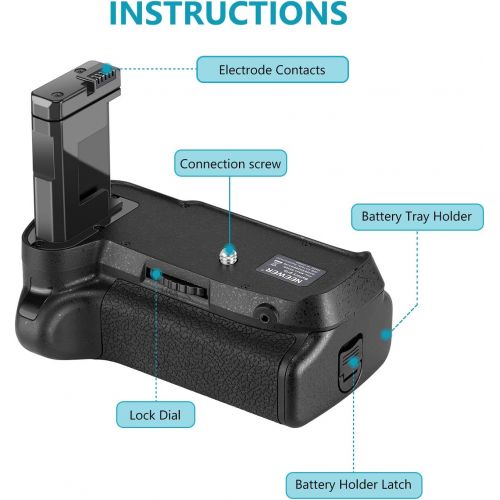 니워 Neewer Professional Vertical Battery Grip Replacement for Nikon D3100/D3200/D3300/D5300 SLR Digital Camera, Works with 1 or 2 Pieces EN-EL14 Batteries