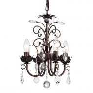 EDVIVI Edvivi 4-Light Antique Copper Chandelier with Crystals | Glam Lighting