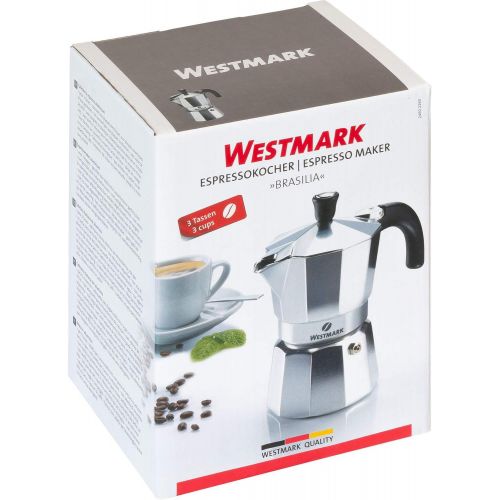  Westmark Espressokocher, Fuer 3 Espressotassen, Aluminium, Brasilia, Silber/schwarz, 24602260