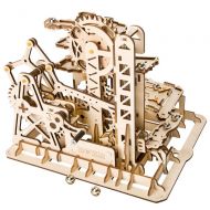 ROBOTIME 3D Wooden Puzzle Brain Teaser Toys Mechanical Gears Kit Unique Craft Kits Tower Coaster with Steel Balls Executive Desk Toys Best Gifts for Adults and Kids