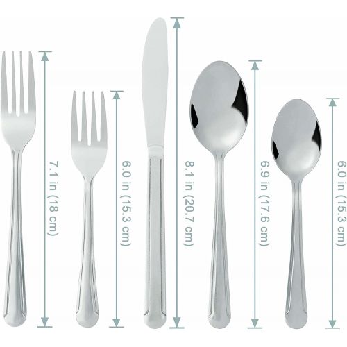  [아마존베스트]Bon Camisole 20-Piece Stainless Steel Flatware Silverware Cutlery Set, Include Knife/Fork/Spoon, Dishwasher Safe, Service for 4