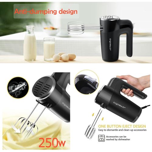 [아마존베스트]Aigostar 6-Speed Electric Hand Mixer - Handheld Mixers Beaters with Dough Hooks for Baking Cake