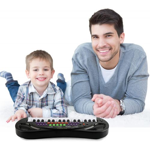  [아마존베스트]aPerfectLife Kids Keyboard Piano, 32 Keys Multifunction Portable Toy Piano Electronic Music Keyboard Instrument for Early Learning Educational (Black)