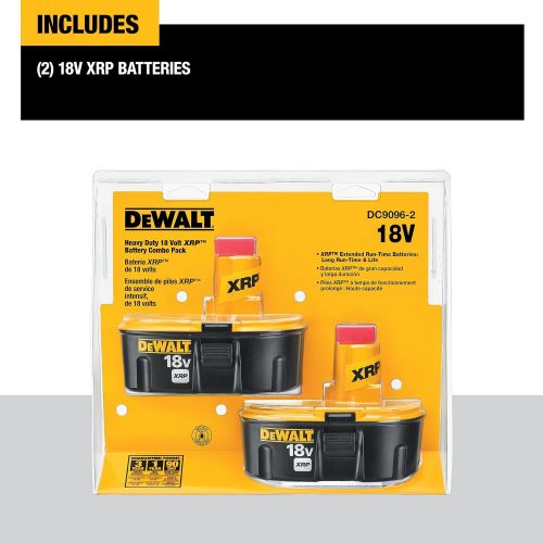  DEWALT 18V Battery, XRP, Combo Pack (DC9096-2)