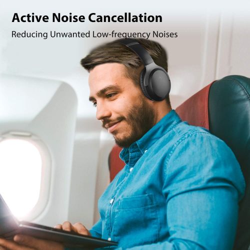  [아마존베스트]Avantree Aria Pro aptX-HD 24 Bit Hi-Fi Bluetooth 5.0 Active Noise Cancelling Headphones, Wireless Over Ear ANC Headset with Boom Microphone for Clear Calls, aptX Low Latency for TV