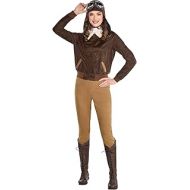 Party City Amelia Earhart Halloween Costume for Adults Includes Jackets, Pants, Scarf, Hat, Goggles