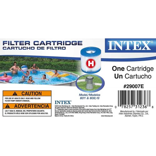 인텍스 Intex Replacement Swimming Pool Filter Cartridge Type H - 29007P (4 Filters)