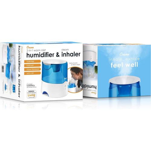  [아마존베스트]Crane EE-5202 Inhaler & Warm Mist Humidifier, 0.5 Gallon, Blue & White