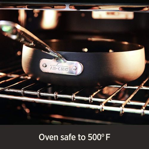  All-Clad 2100090554 E7853364 HA1 Hard Anodized Nonstick Dishwasher Safe PFOA Free Saute Pan Cookware, 4-Quart, Black
