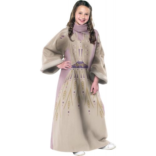 디즈니 Disney Frozen 2, First Act Anna Youth Soft Throw Blanket with Sleeves, 48 x 48, Multi Color, 1 Count