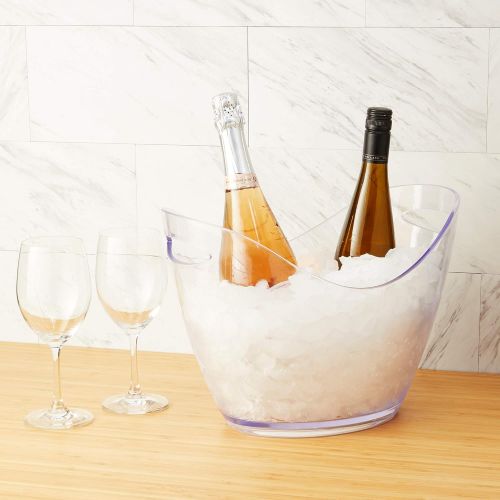  [아마존베스트]True Ice Bucket Holder Chilling Tub for Indoor and Outdoor Use, Holds 4 Wine Bottles, 10.25, Clear
