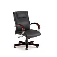 OFM Apex Mid-Back Executive Leather Chair - Mid Back Office Chair, Mahogany (561-L)